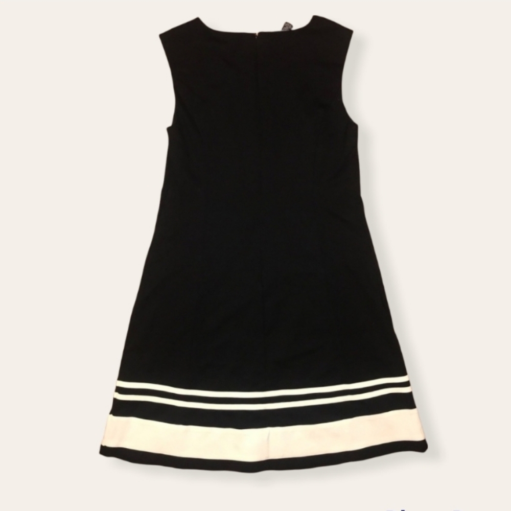 SOLD-INC Black White Sheath Sleeveless Dress-L - Picture 1 of 3